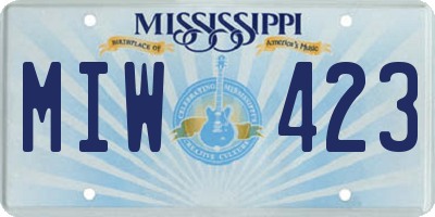 MS license plate MIW423