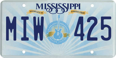 MS license plate MIW425