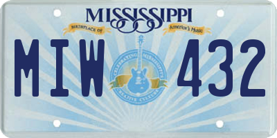 MS license plate MIW432
