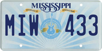 MS license plate MIW433