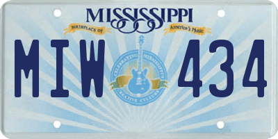 MS license plate MIW434