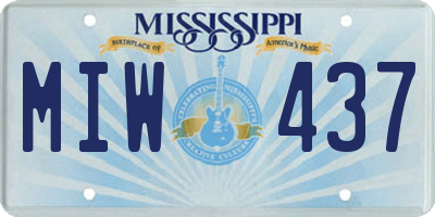 MS license plate MIW437
