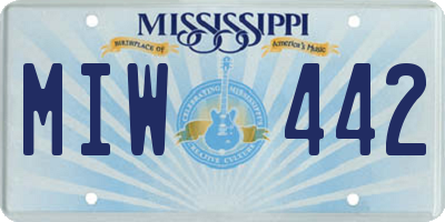 MS license plate MIW442
