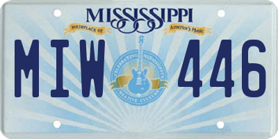 MS license plate MIW446