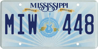 MS license plate MIW448