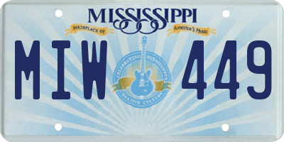 MS license plate MIW449