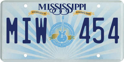 MS license plate MIW454