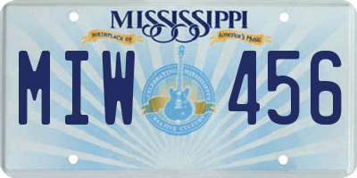 MS license plate MIW456