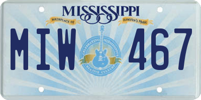MS license plate MIW467