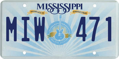 MS license plate MIW471