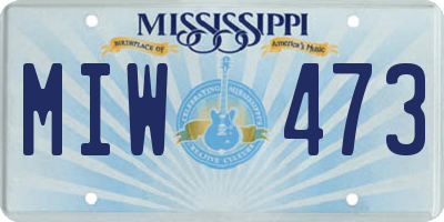 MS license plate MIW473