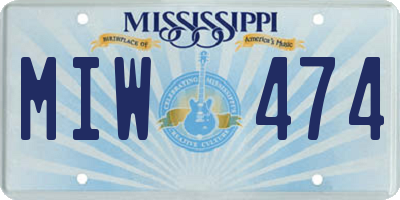 MS license plate MIW474