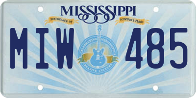 MS license plate MIW485