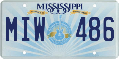 MS license plate MIW486