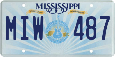 MS license plate MIW487