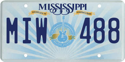 MS license plate MIW488