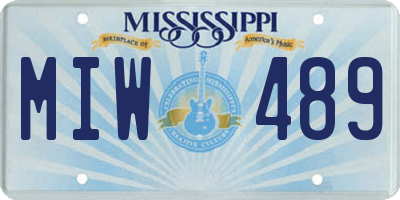 MS license plate MIW489