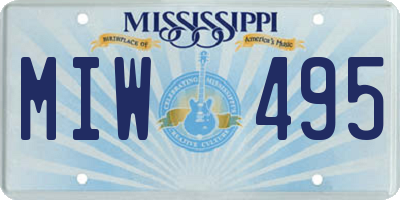 MS license plate MIW495