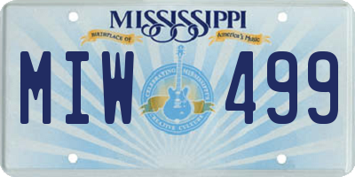 MS license plate MIW499