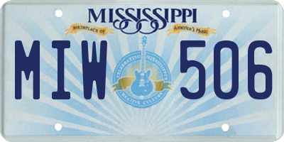 MS license plate MIW506