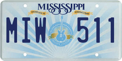 MS license plate MIW511