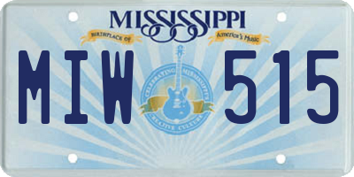MS license plate MIW515