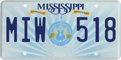 MS license plate MIW518