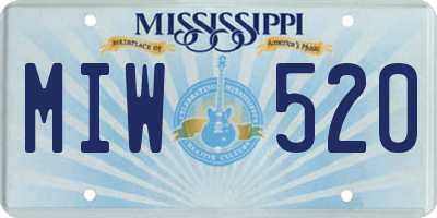 MS license plate MIW520