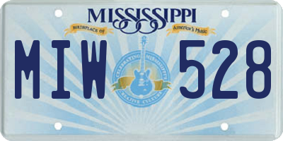 MS license plate MIW528