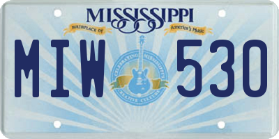 MS license plate MIW530