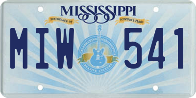MS license plate MIW541