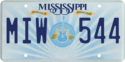 MS license plate MIW544