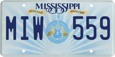MS license plate MIW559