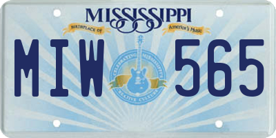 MS license plate MIW565