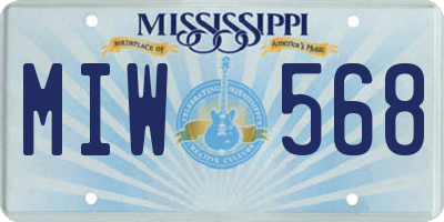 MS license plate MIW568