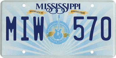 MS license plate MIW570