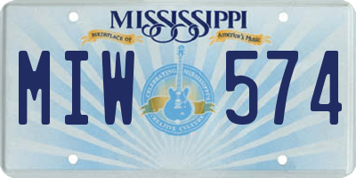 MS license plate MIW574