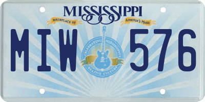 MS license plate MIW576