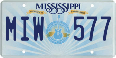 MS license plate MIW577
