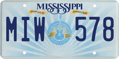 MS license plate MIW578