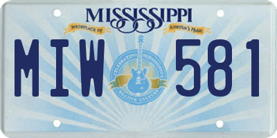 MS license plate MIW581