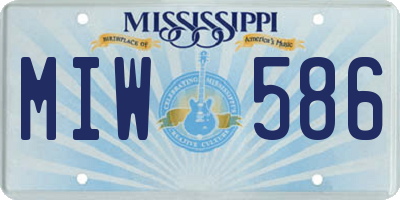 MS license plate MIW586