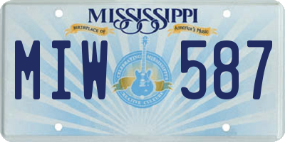 MS license plate MIW587
