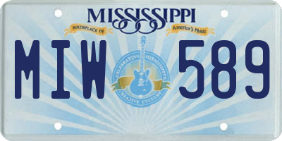 MS license plate MIW589