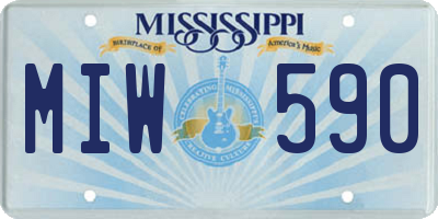 MS license plate MIW590