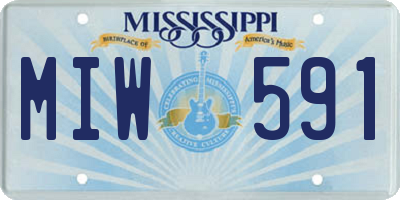 MS license plate MIW591