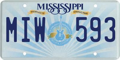 MS license plate MIW593