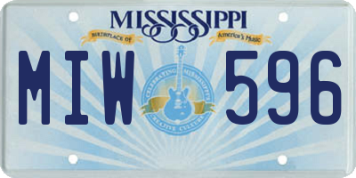 MS license plate MIW596