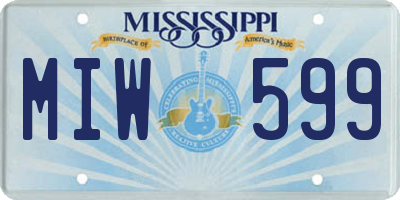 MS license plate MIW599