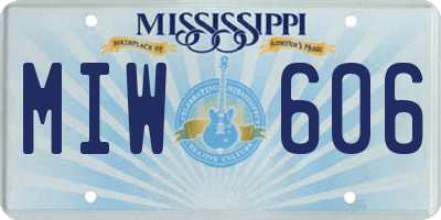 MS license plate MIW606